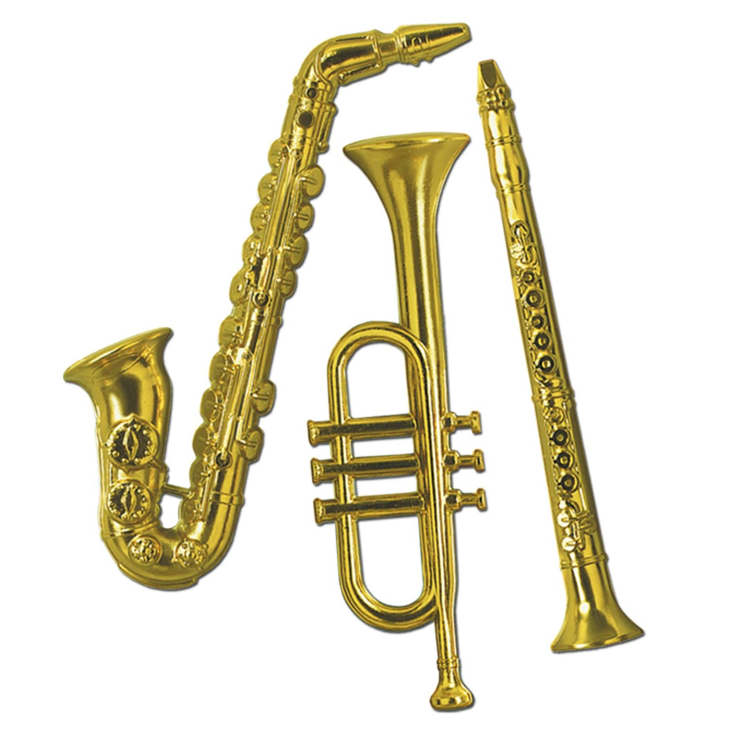 Gold Plastic Musical Instruments (3/pkg)