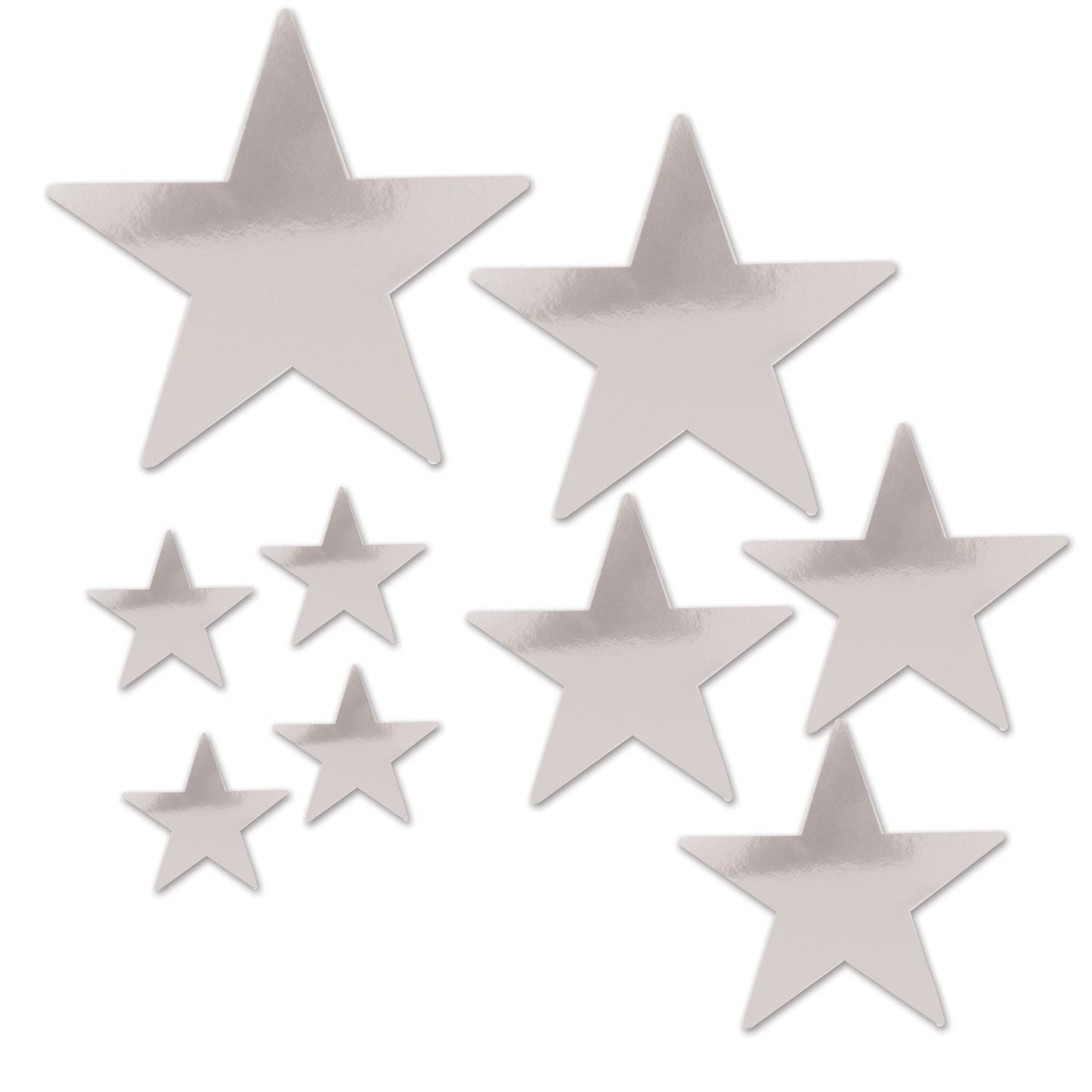 Beistle Pkgd Foil Star Cutouts - Silver - General Occasion | Party Supply