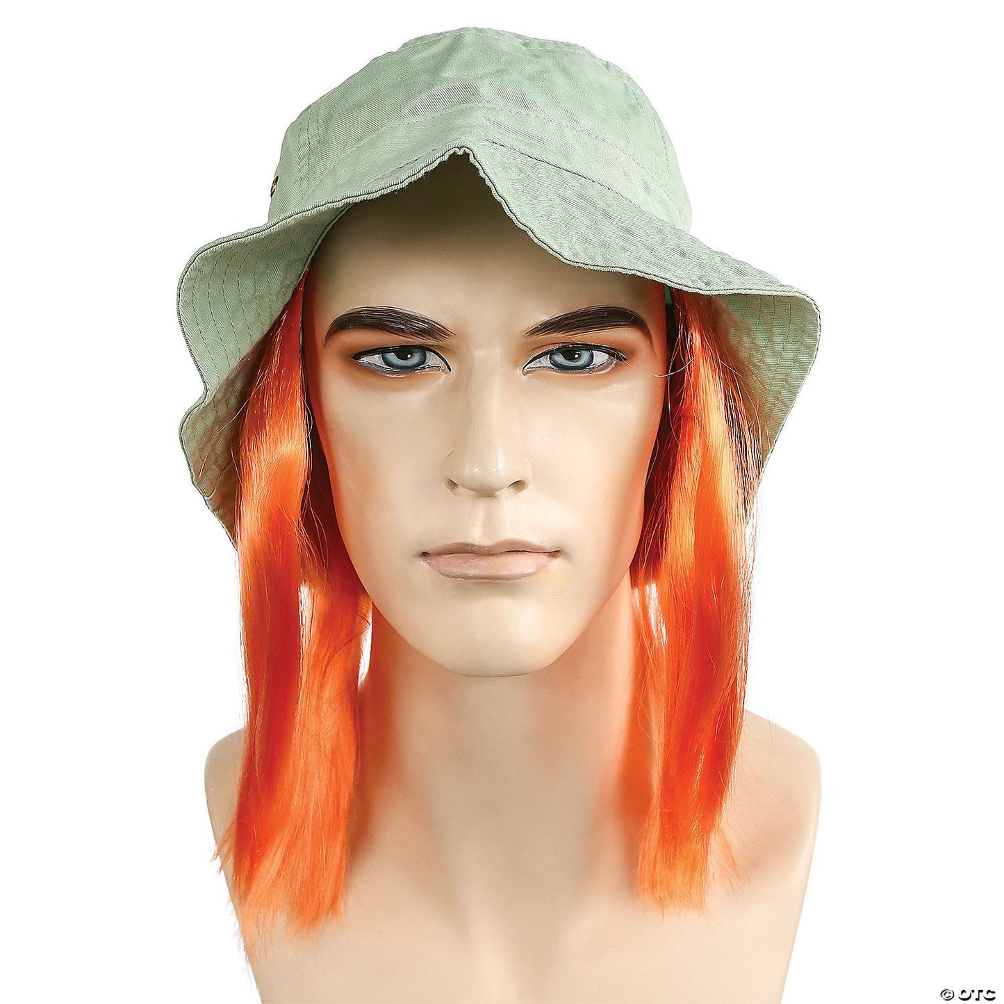 Mens Tramp Clown Hat With Hair | Orange