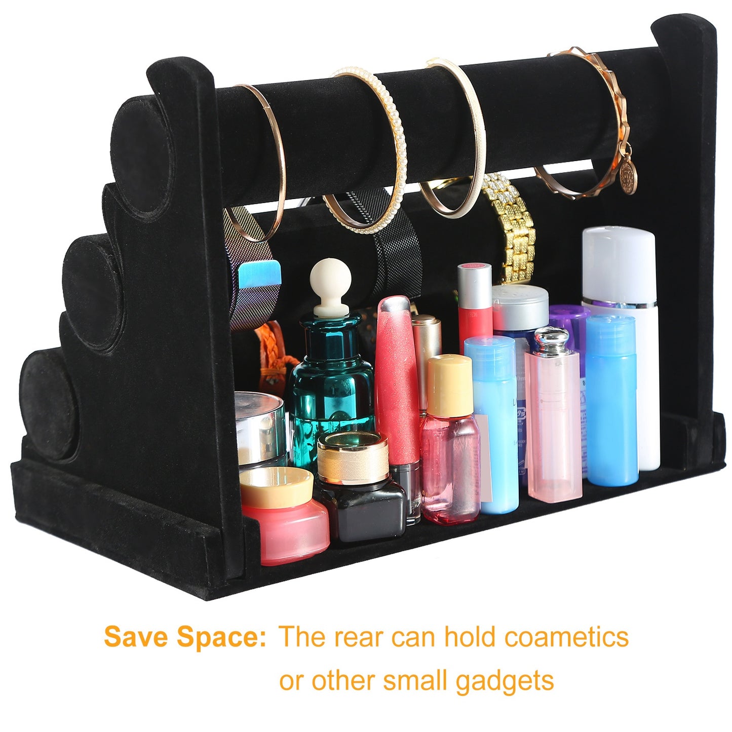 3-Tier Velvet Jewelry Stand Removable Bracelet Holder Watch Jewelry Bangle