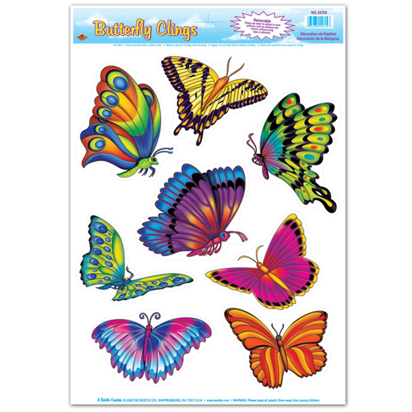 Beistle Butterfly Clings - Spring/Summer | Party Supply | Decoration