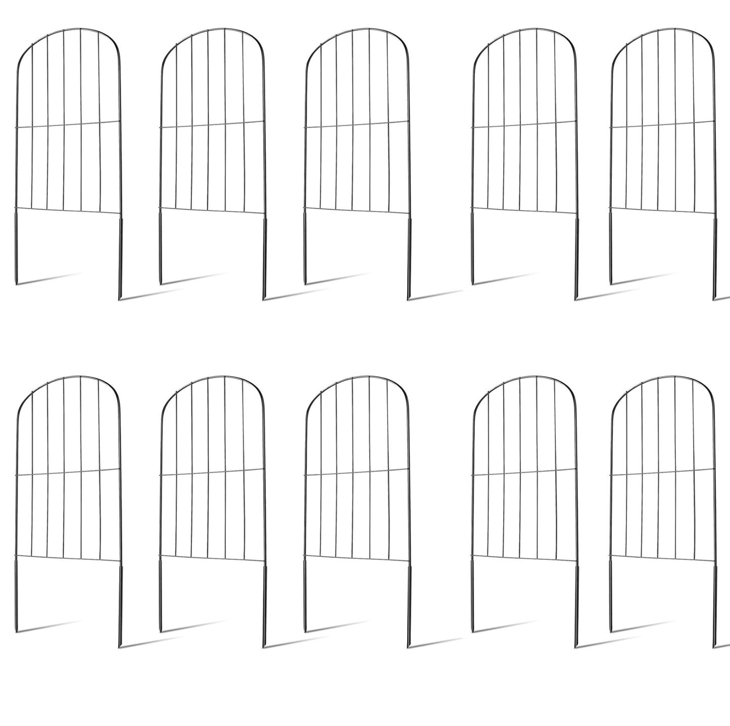 10Pcs Decorative Garden Fence Rustproof Iron Wire Arched Fence Animal Barrier