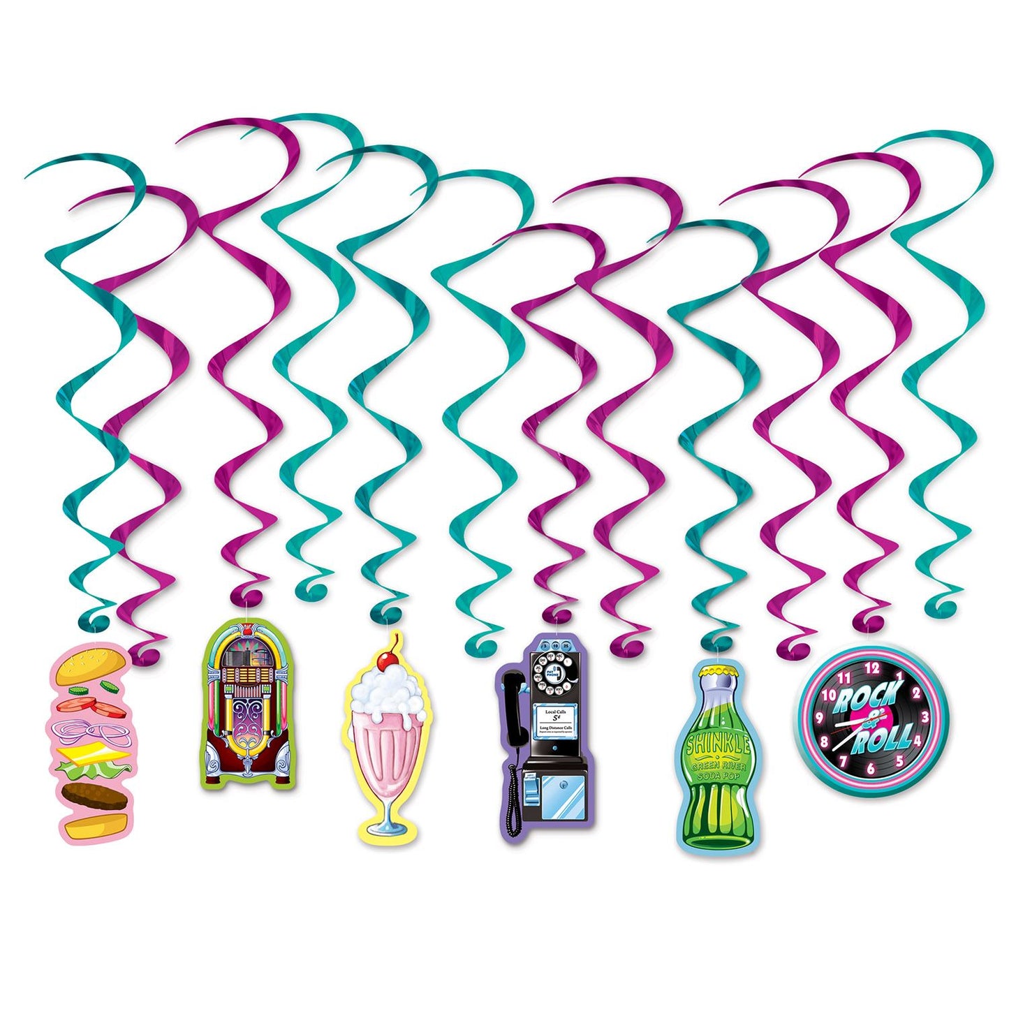 Beistle Soda Shop Whirls - 50's/Rock & Roll | Party Supply | Decoration