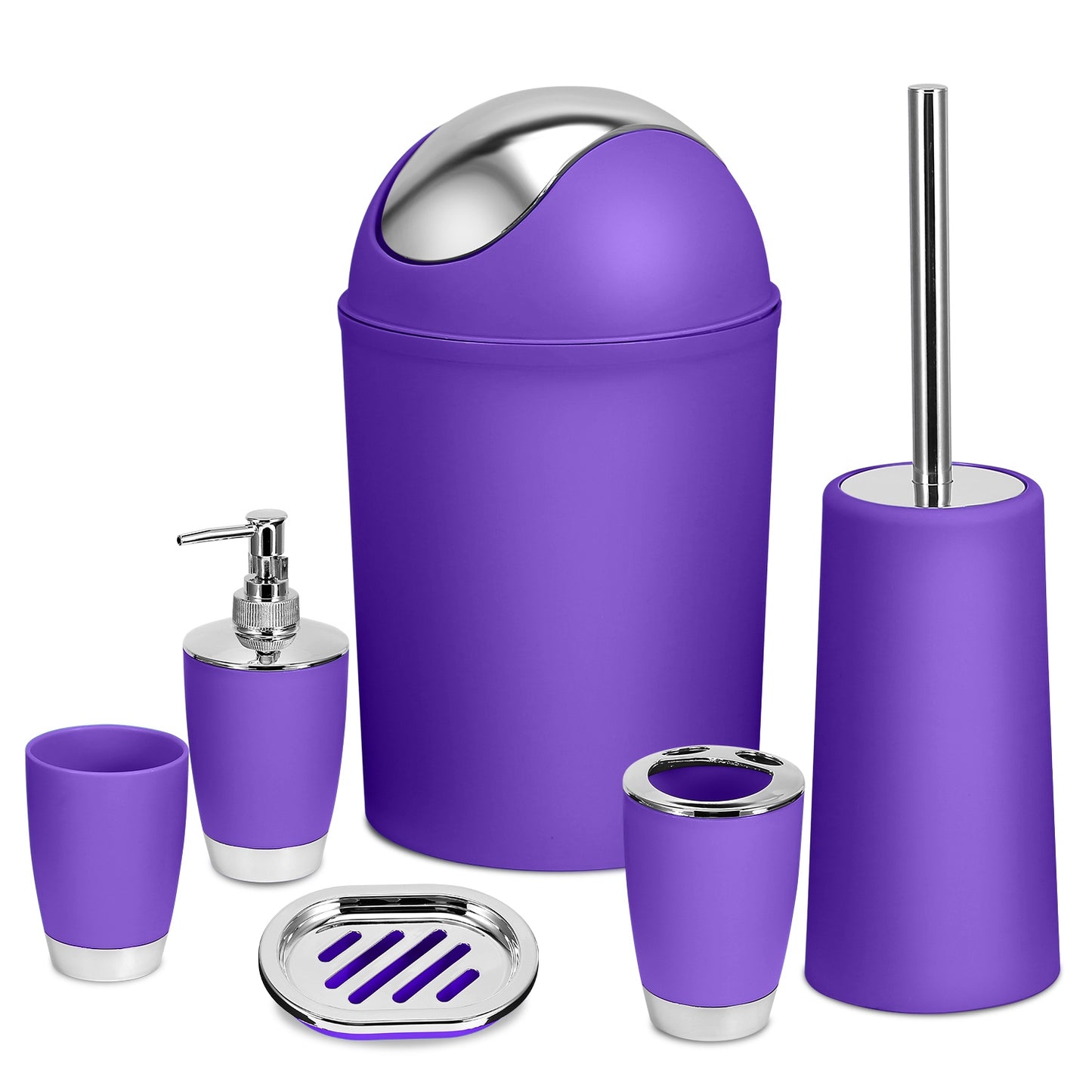 Bathroom Accessories Set 6 Pcs Bathroom Set Ensemble Complete Soap Dispense 4494