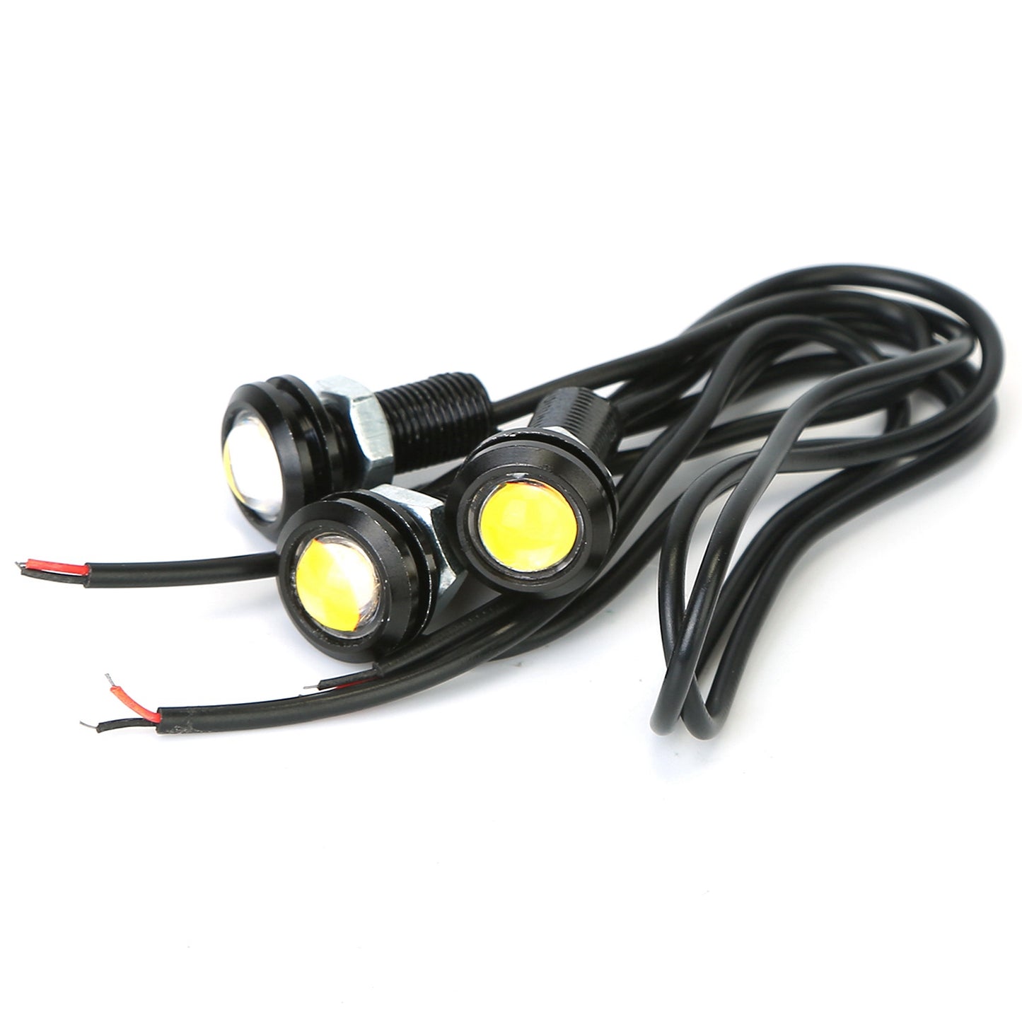 3Pcs Amber Eagle Eye LED Light Bulbs 12V 18MM Waterproof DRL Lights Fog Tail
