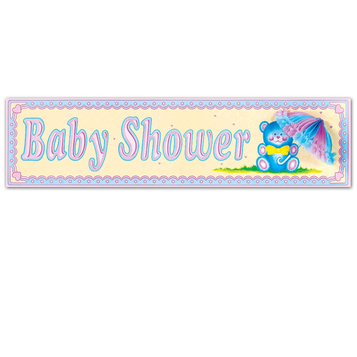 Beistle Baby Shower Sign with Tissue Parasol | Party Supply | Decoration