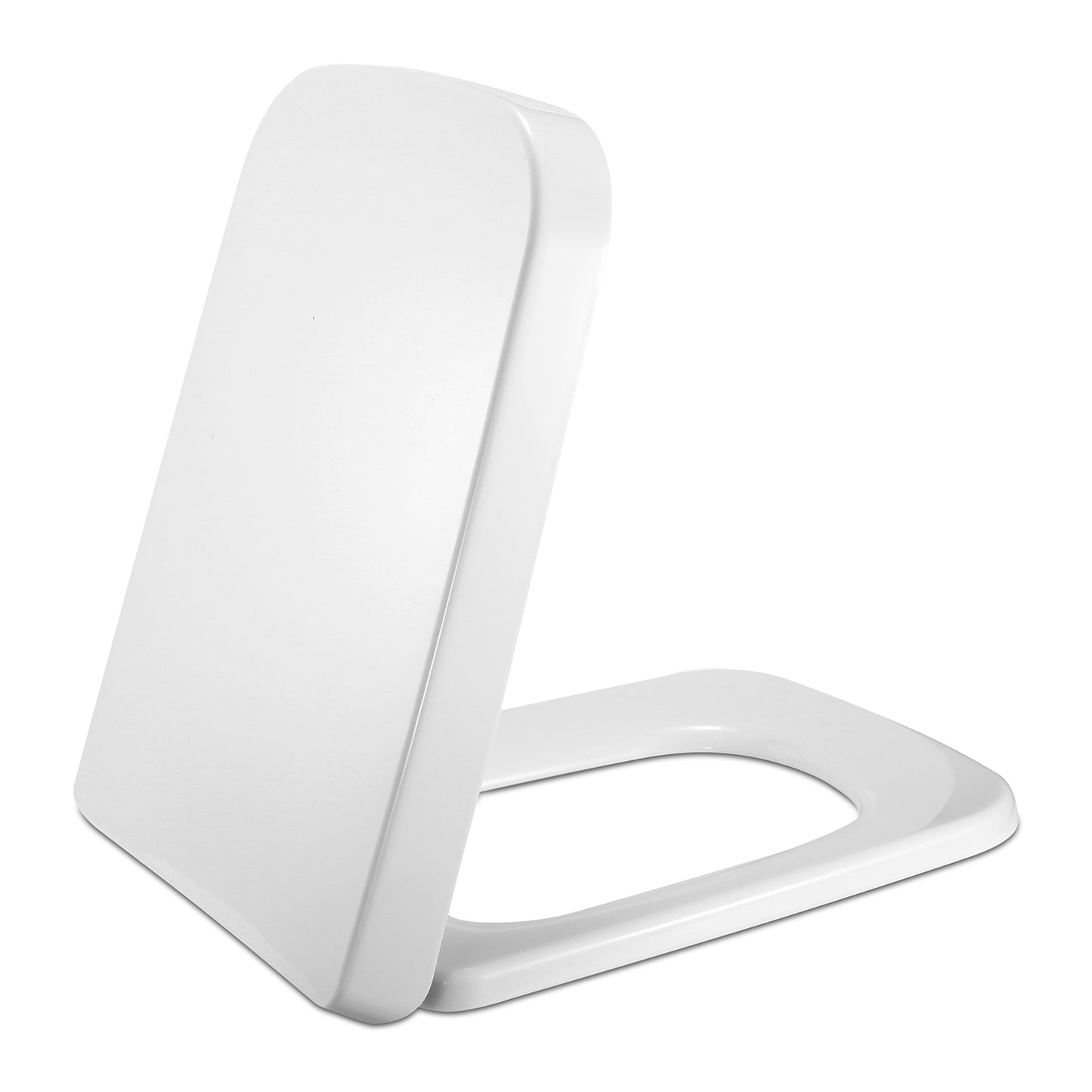 Square Toilet Seat with Grip-Tight Seat Bumpers Heavy-Duty Quiet-Close