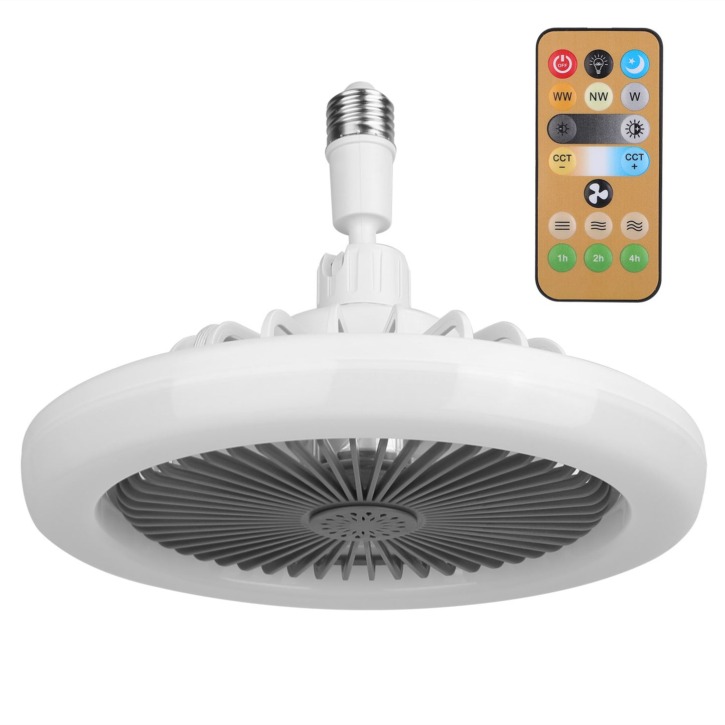 Ceiling Fan With Lights Remote Control 9.44in E27 Socket Fanlight with Dimmable