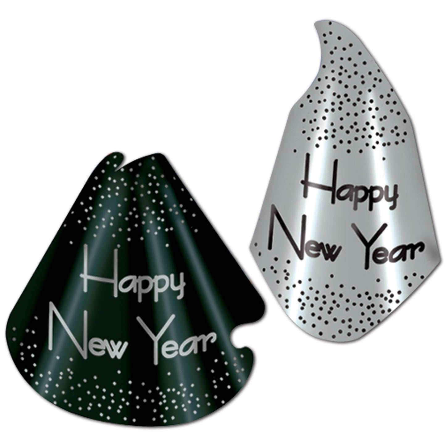 Beistle Sparkling Black and Silver New Year Hats - New Years | Party Supply