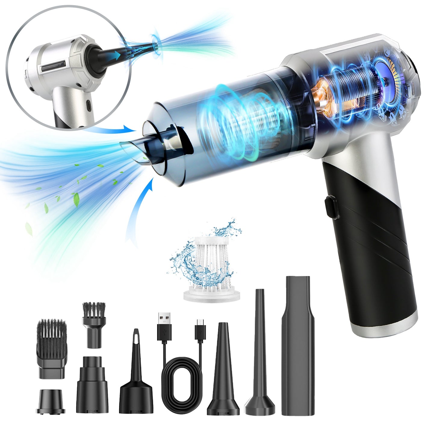 Cordless Car Vacuum Cleaner Portable Handheld Vacuum With 20000PA Suction