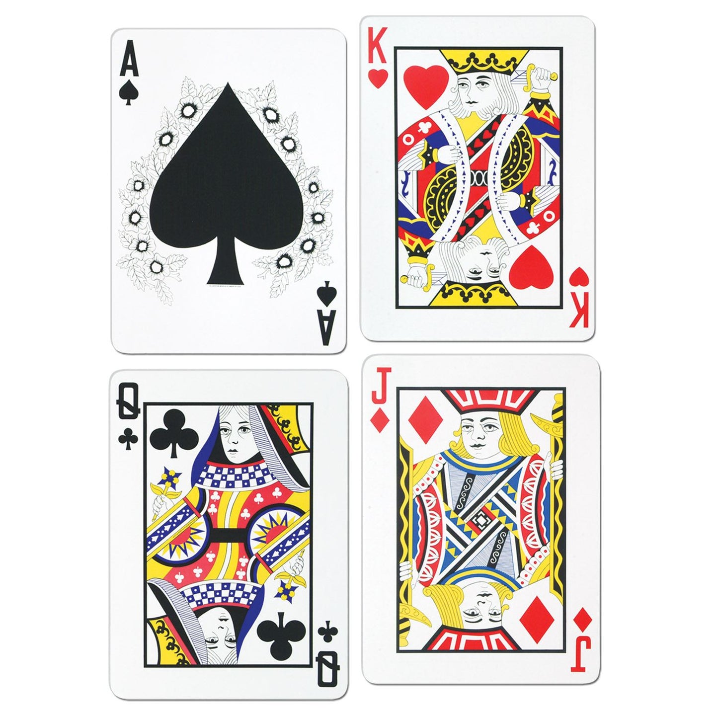 Beistle Large Playing Card Cutouts - 18 inches tall - Casino | Party Supply