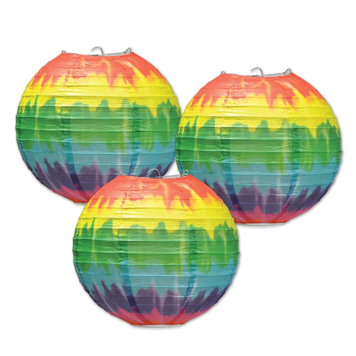 Beistle Tie Dye Paper Lanterns - 60's | Party Supply | Decoration