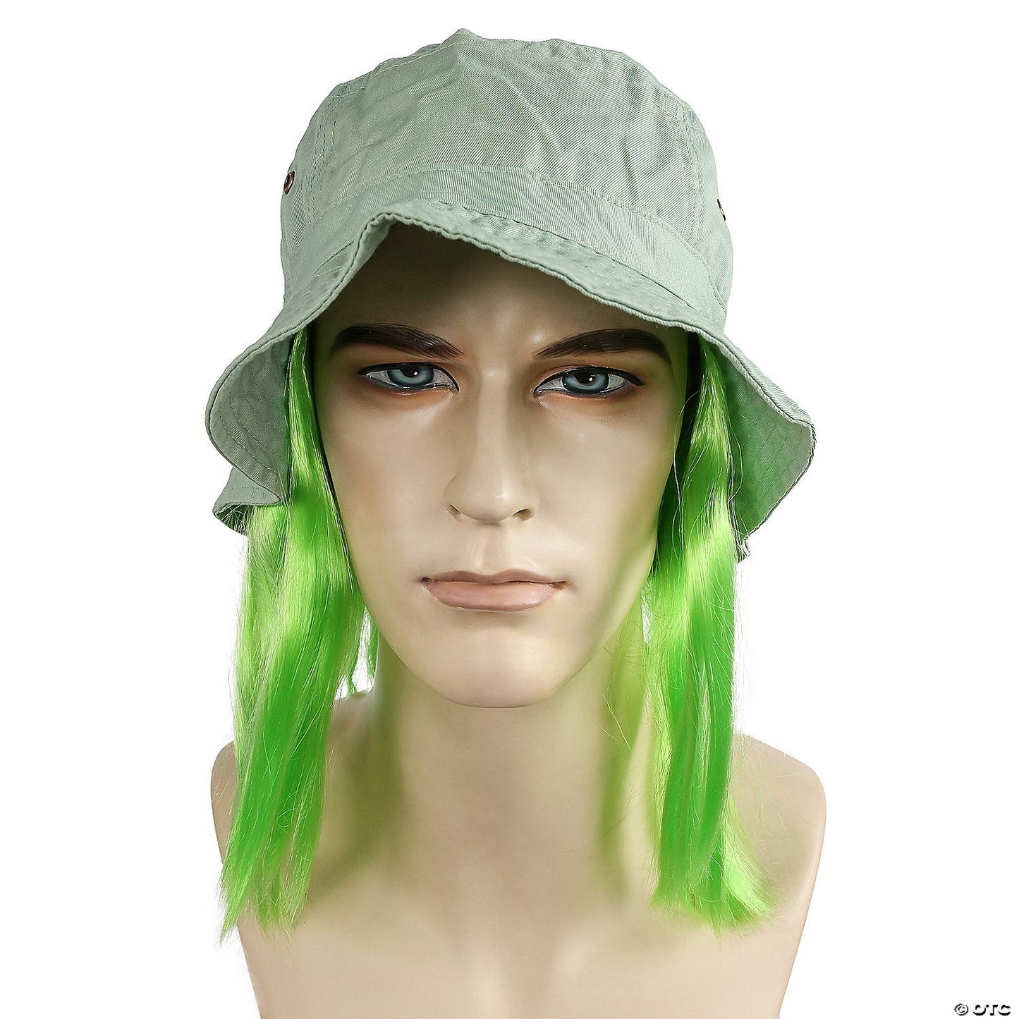 Mens Tramp Clown Hat With Hair | Green