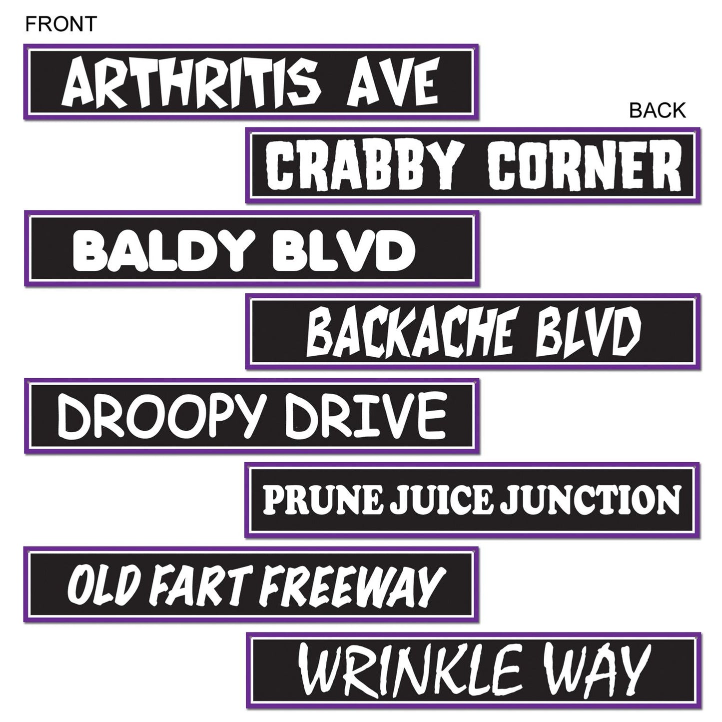 Beistle Over-The-Hill Street Sign Cutouts | Party Supply | Decoration