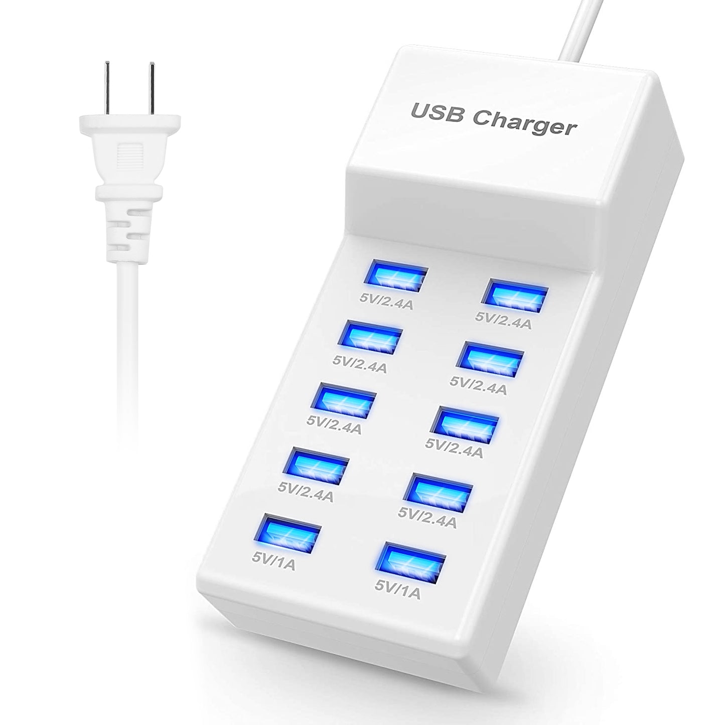 10 Ports USB Charging Station Hub 50W USB Wall Charger Fast Charging Power