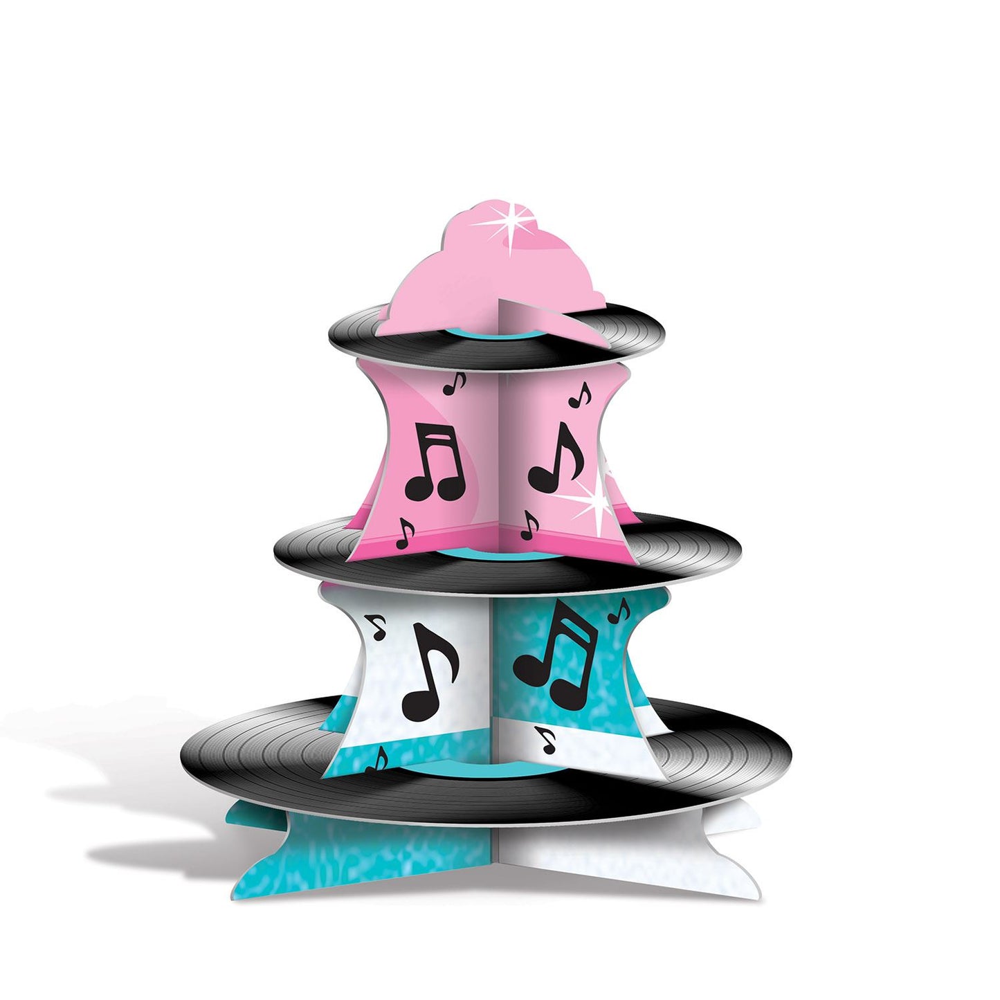 Beistle Rock & Roll Record Cupcake Stand - 50's/Rock & Roll | Party Supply