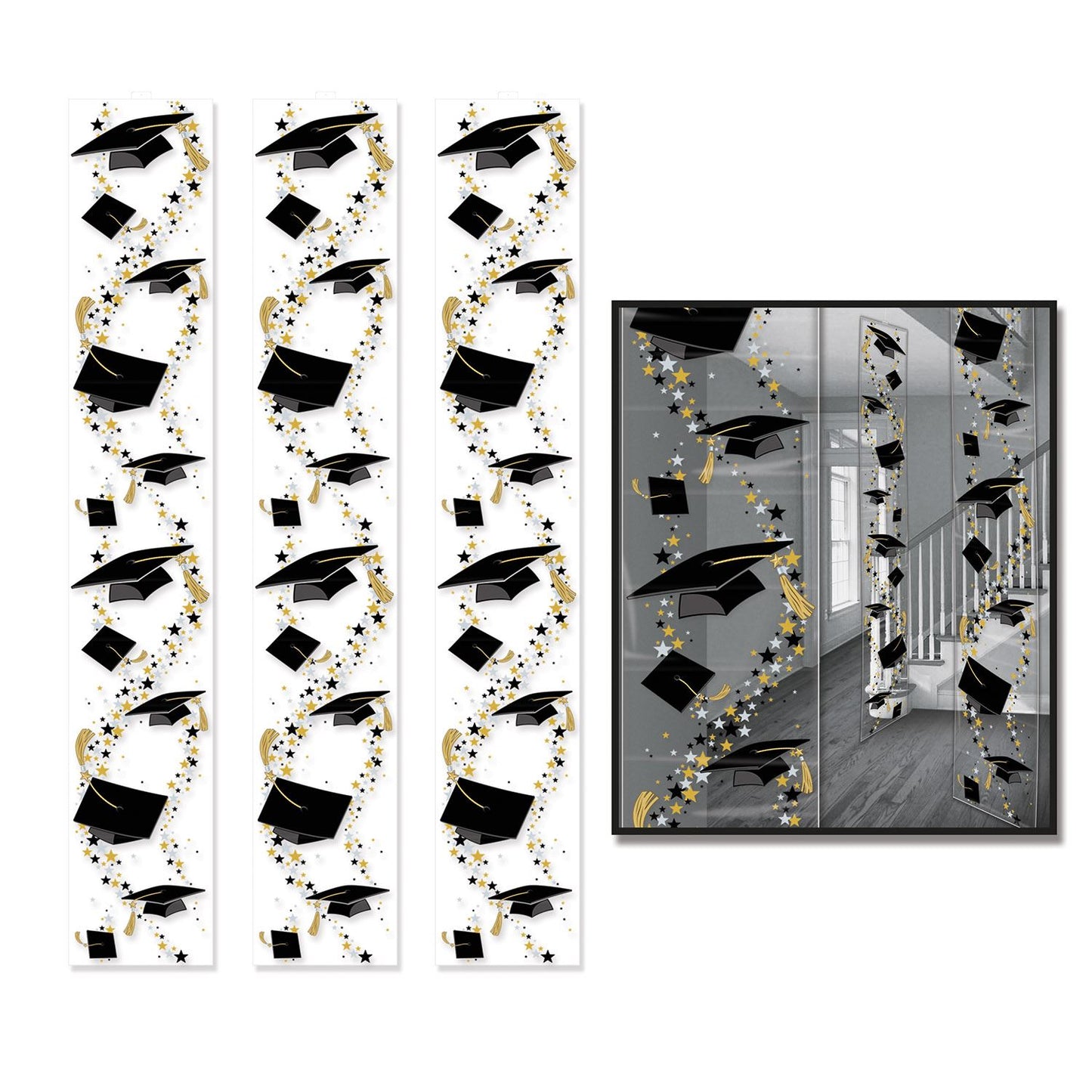 Beistle Grad Caps Party Panels - Graduation | Party Supply | Decoration