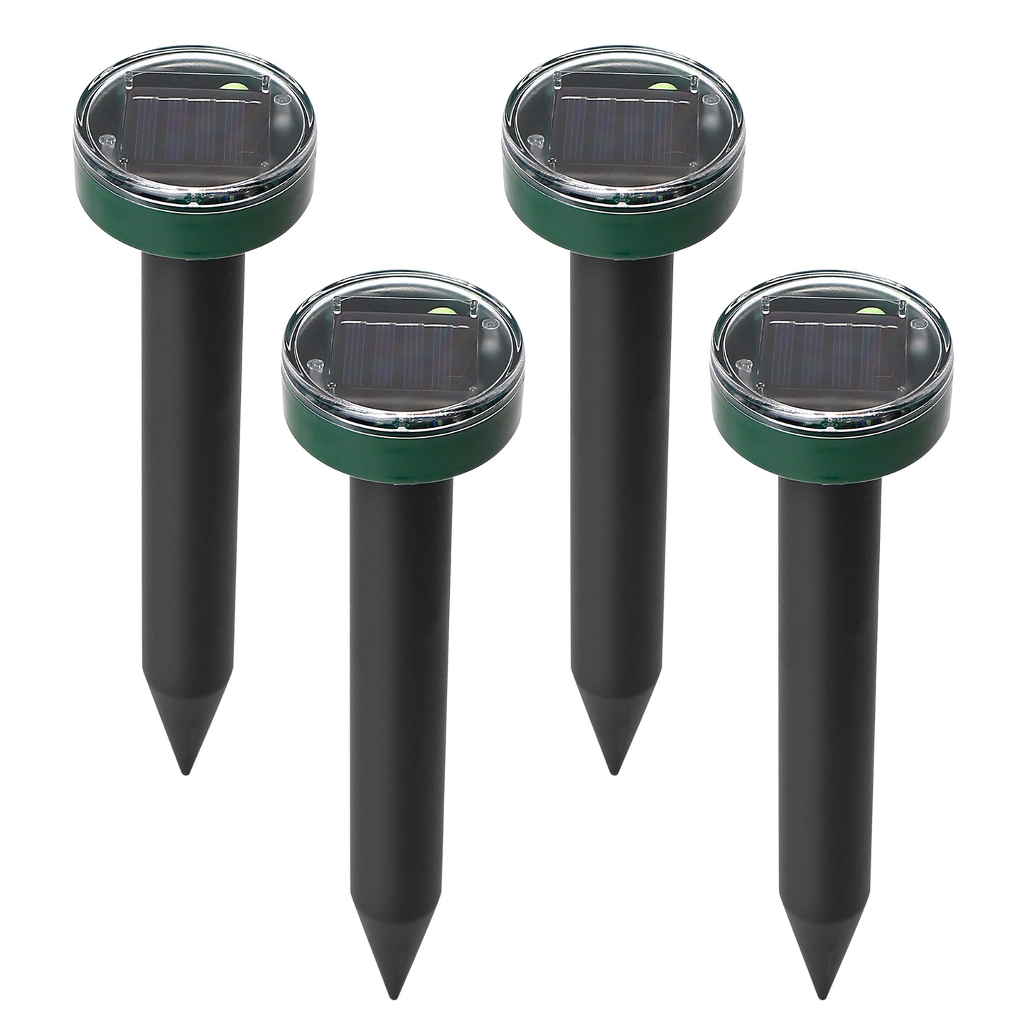 4Pcs Solar Powered Mole Repeller Sonic Gopher Stake Repellent Waterproof