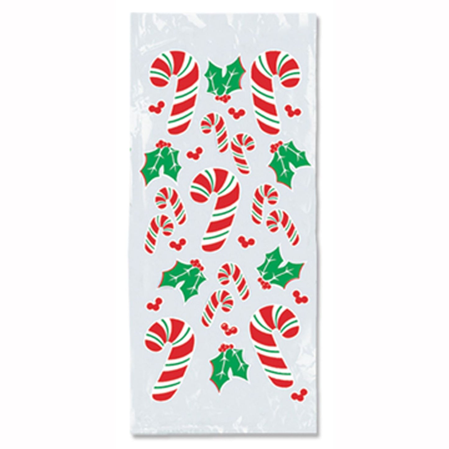 Beistle Candy Cane and Holly Cello Bags - Christmas/Winter | Party Supply