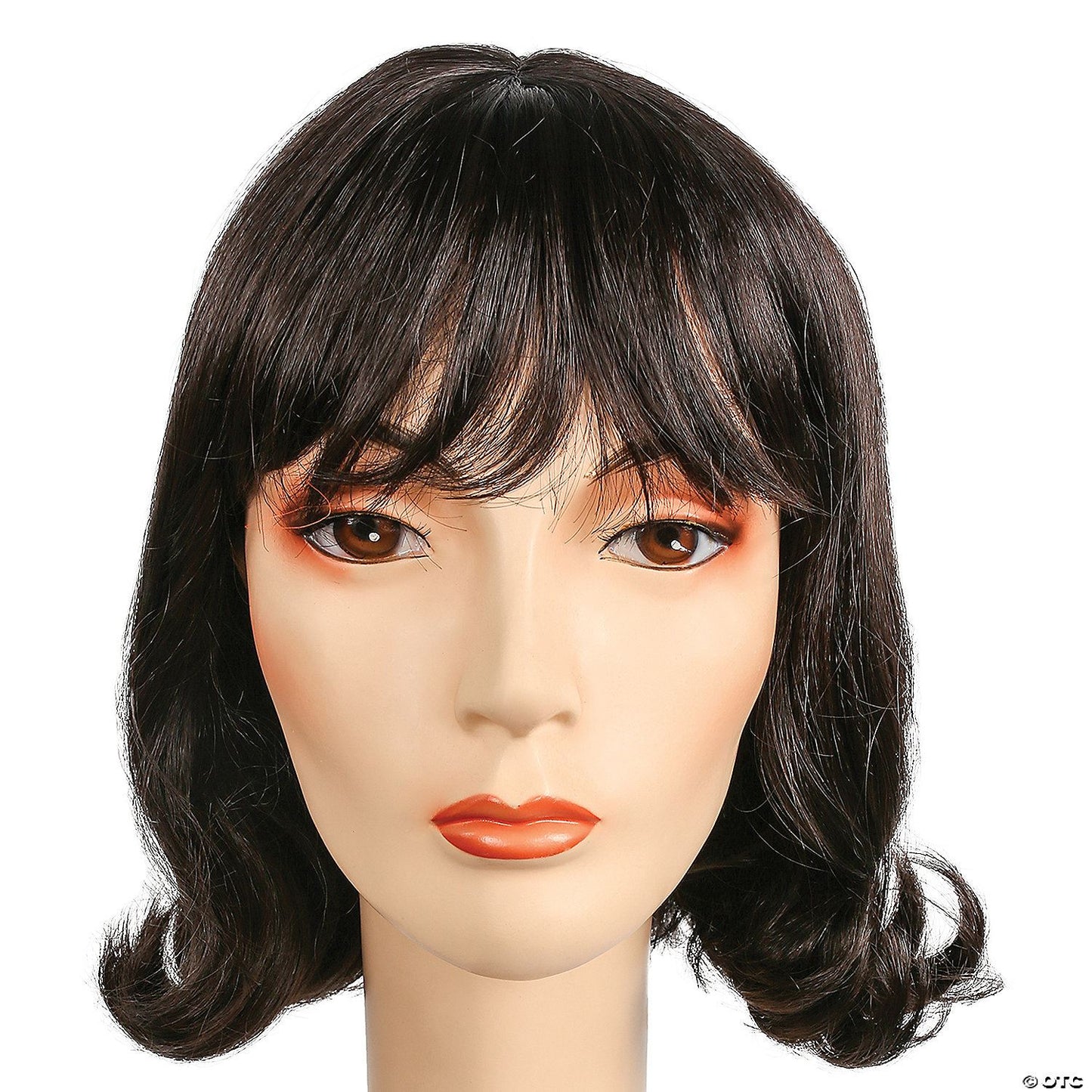 Womens Banged Prom Pageboy Wig | Brown-Medium