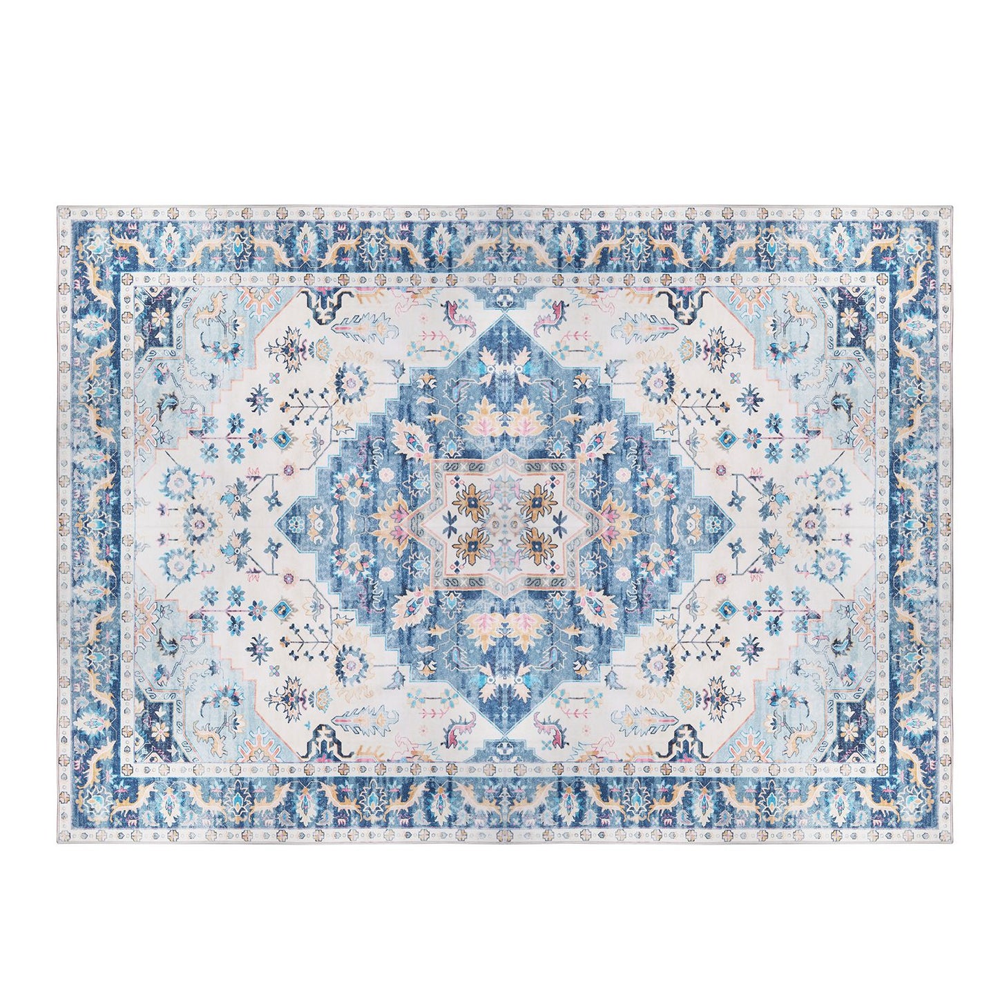 8x10FT Vintage Area Rug Modern Non Slip Carpet Boho Low Pile Soft Rug 9957