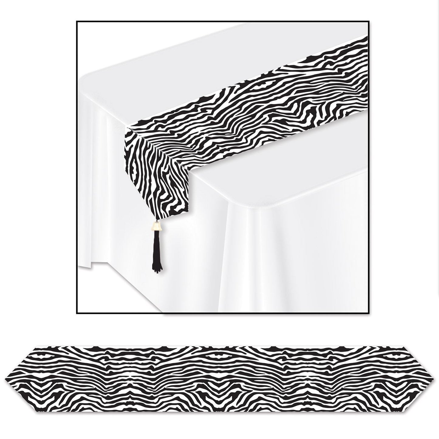 Beistle Printed Zebra Print Table Runner - Jungle | Party Supply | Decoration