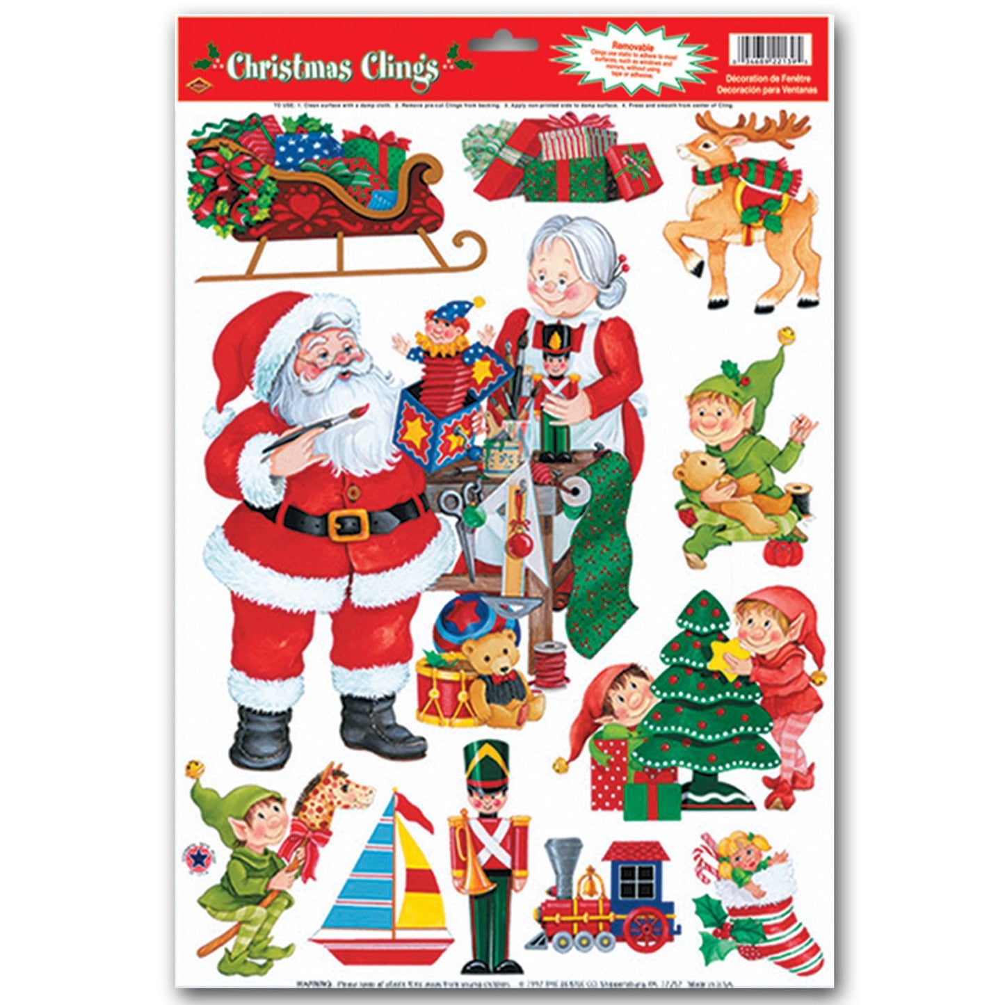 Beistle Santa Workshop Window Clings - Christmas/Winter | Party Supply