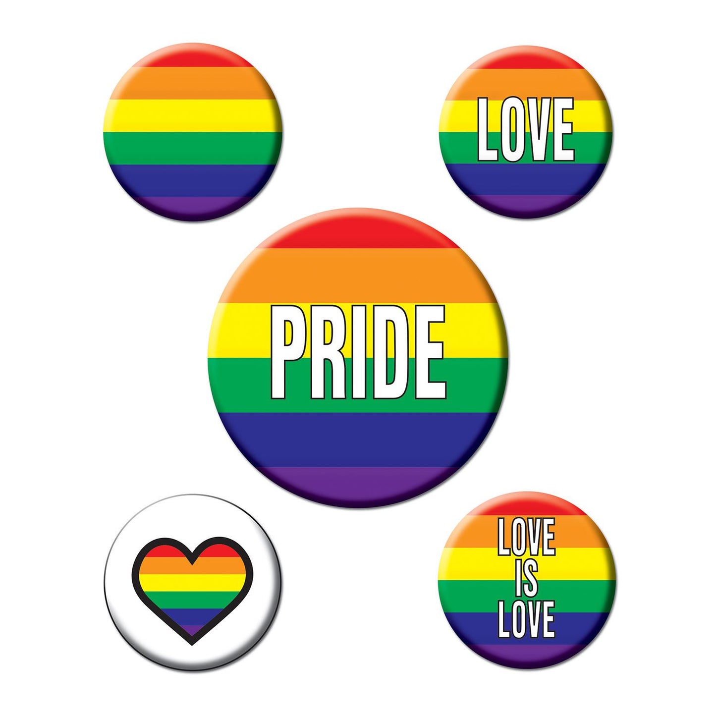 Beistle Rainbow Party Buttons | Party Supply | Decoration