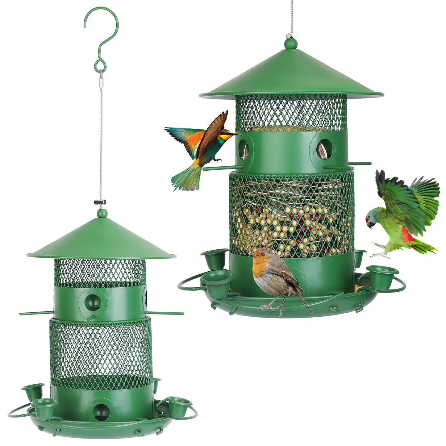 Wild Bird Feeder Squirrel-Proof Chew-Proof Metal Bird Seed Feeder Outdoor