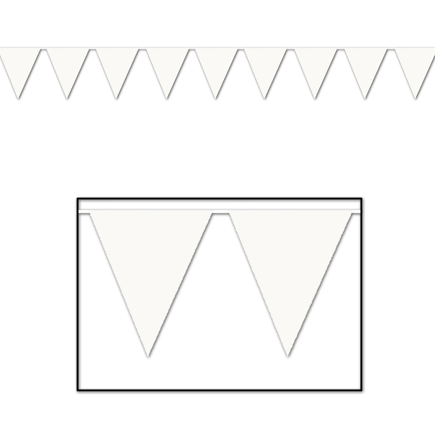 Beistle White Indoor/Outdoor Pennant Banner, 12 ft - General Occasion | Party