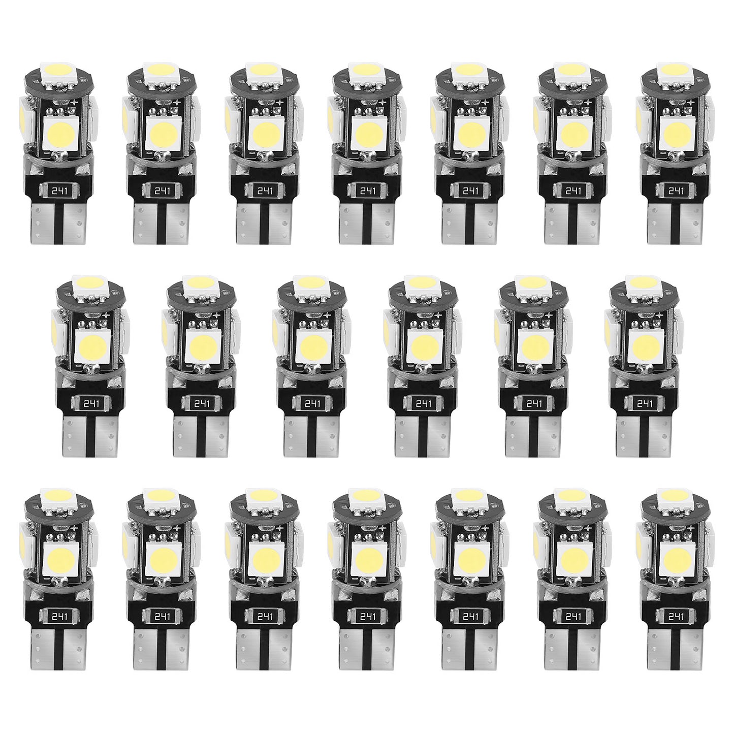 20Pcs T10 SMD5050 LED Light Bulbs 6000K Wedge Light Lamps Dome Map License