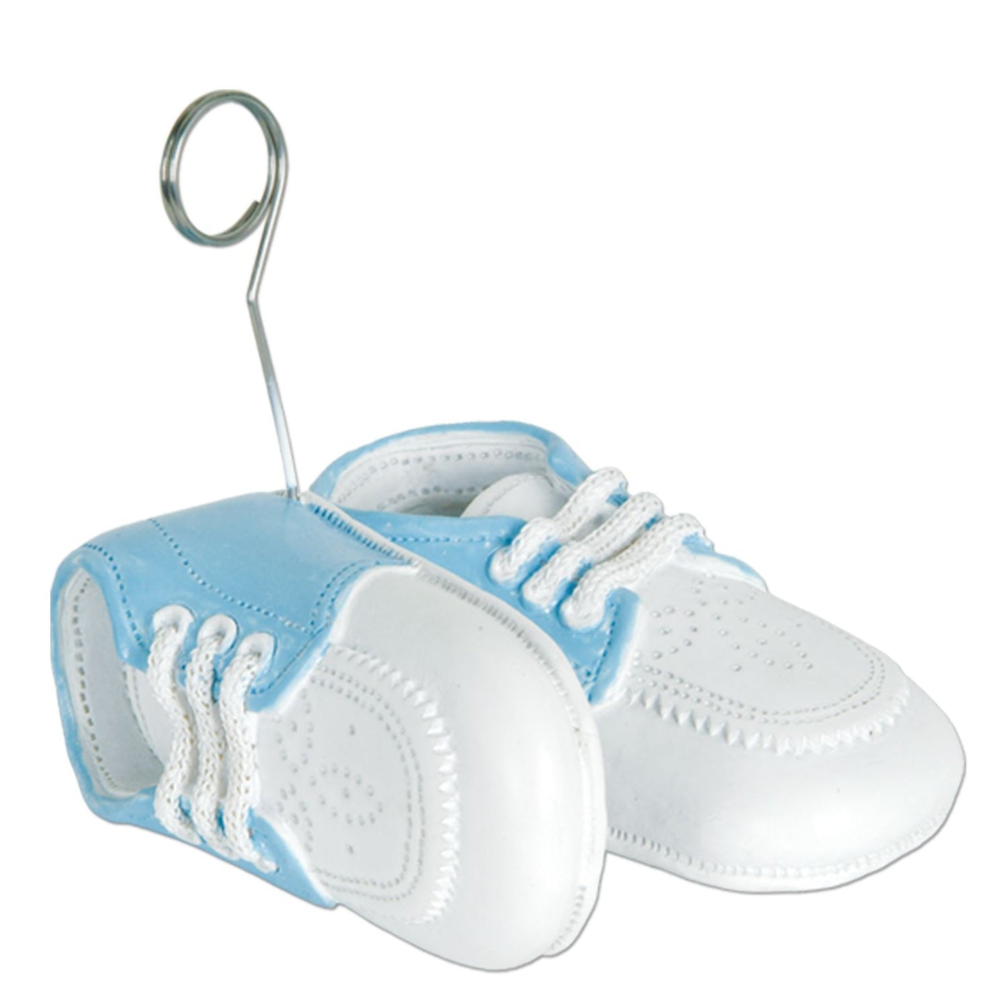 Beistle Blue Baby Shoes Photo/Balloon Holder - Baby Shower | Party Supply