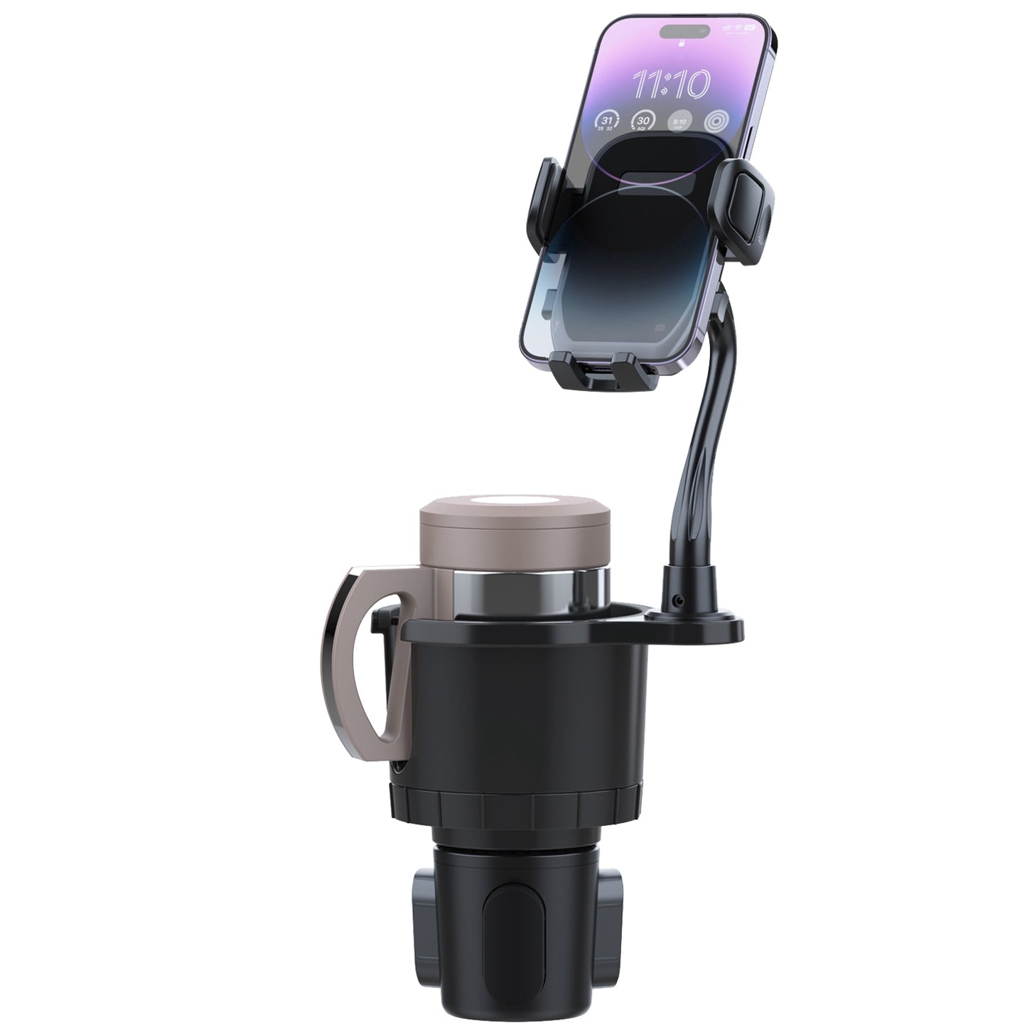 2 In 1 Car Cup Phone Holder Automotive Drink Holder with 360° Rotating