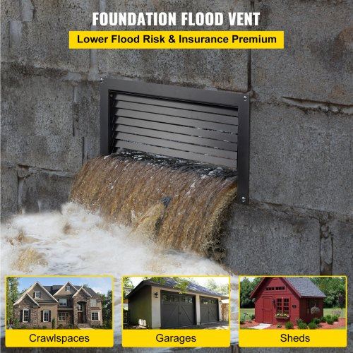 Flood Vent, 16" X 32" Foundation Flood Vent, to Reduce Foundation Damage and F