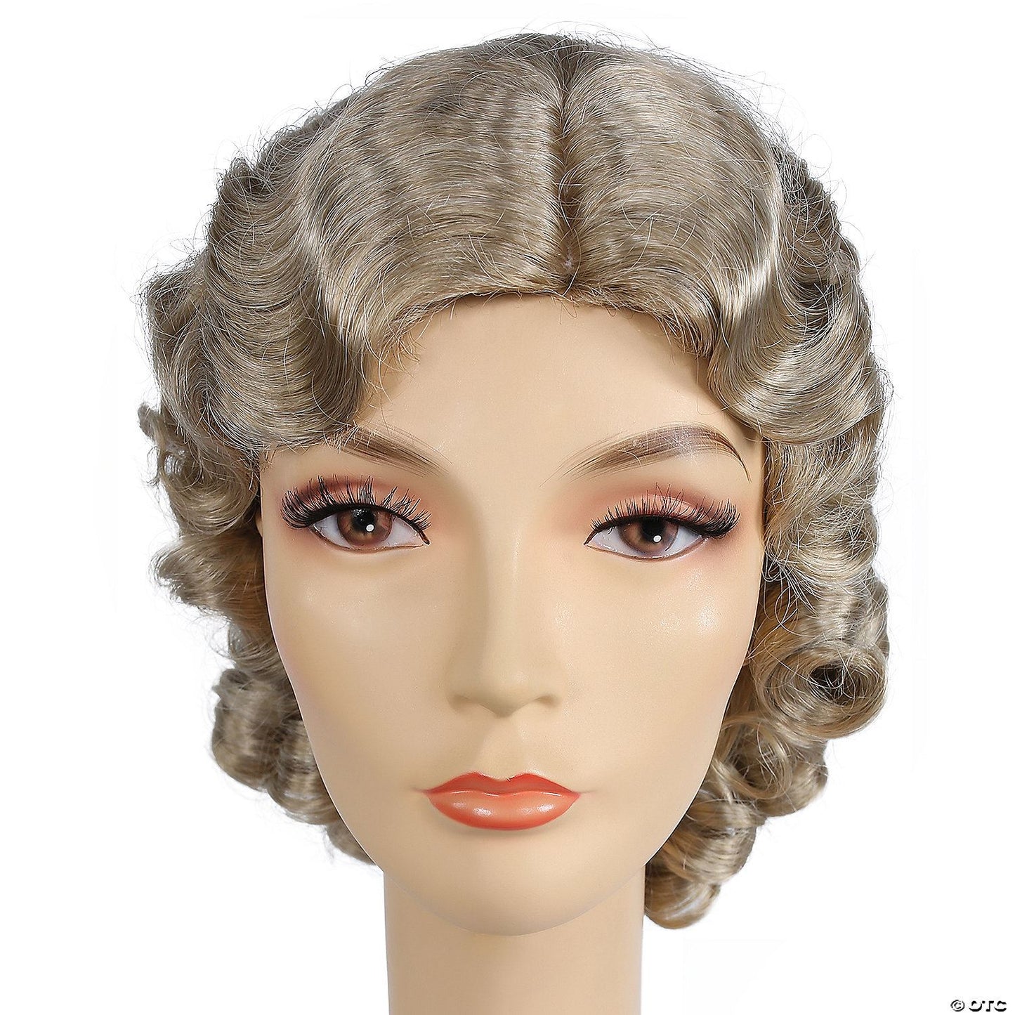 Womens Champagne Blonde 1930s Fingerwave Fluff Wig