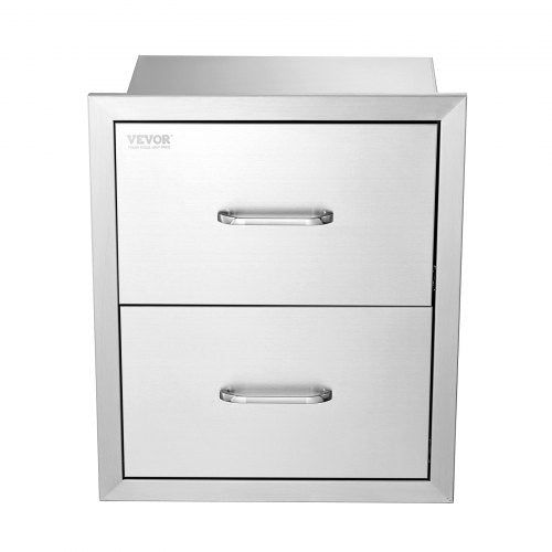 Outdoor Kitchen Drawers 178W x 202H x 122D Inch Flush Mount Double BBQ