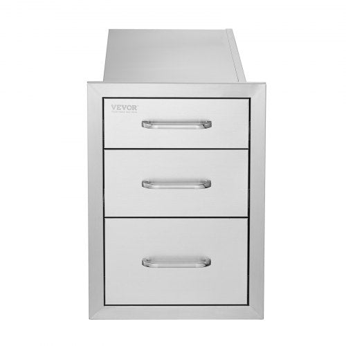 Outdoor Kitchen Drawers 14 W x 203 H x 23 D Flush Mount Triple Access
