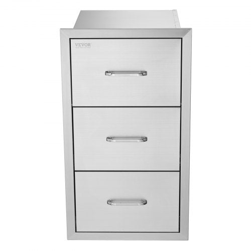 17W x 30H x 21D Inch Outdoor Kitchen Stainless Steel Double Access Drawers
