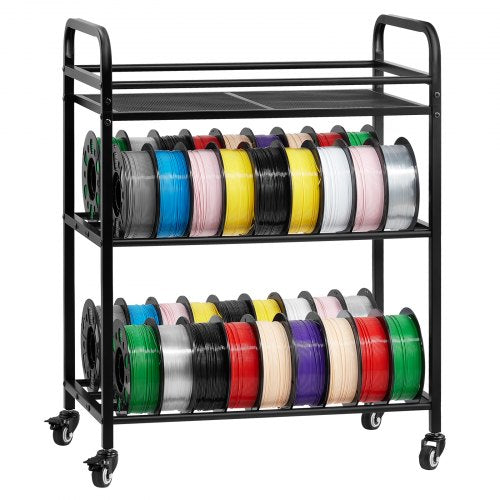 3D Printer Filament Storage Rack 3 Tier Heavy Duty Storage Shelf Rolling