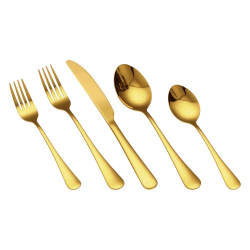 60Piece Gold Silverware Set FoodGrade Stainless Steel Flatware Utensils