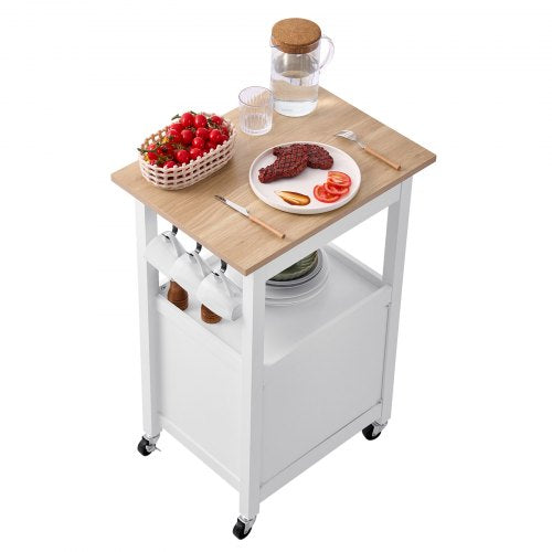 Kitchen Island Cart with Single Door Cabinet Mobile Carts with Drawer