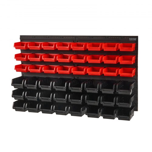 Wall Mounted Storage Bins 48Bin Parts Rack Organizer Garage Plastic Shop