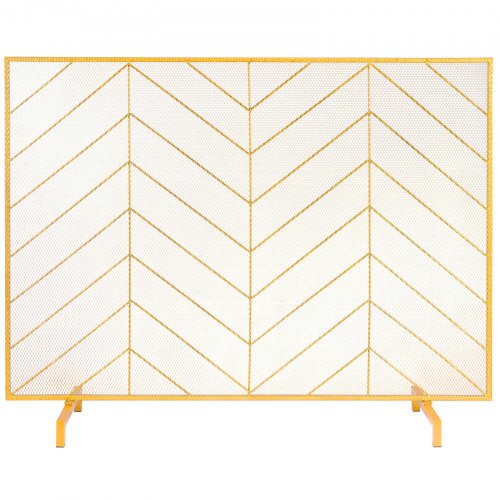Fireplace Screen Single Panel Sturdy Iron Mesh Fireplace Screen 386L