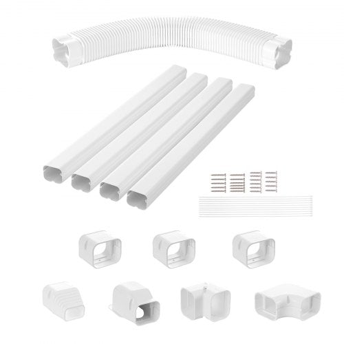 Mini Split Line Set Cover 3inch W 15.8Ft L PVC Decorative Pipe Line Cover