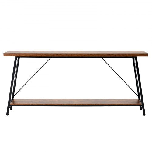 Narrow Console Sofa Table 70.9 inches Behind Couch Table 2Tier Long