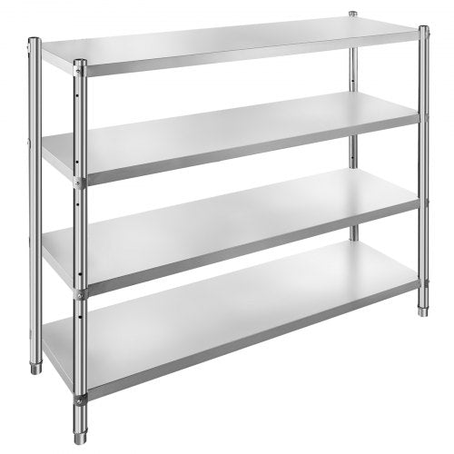 Stainless Steel Shelving 60x185 Inch 4 Tier Adjustable Shelf Storage Unit