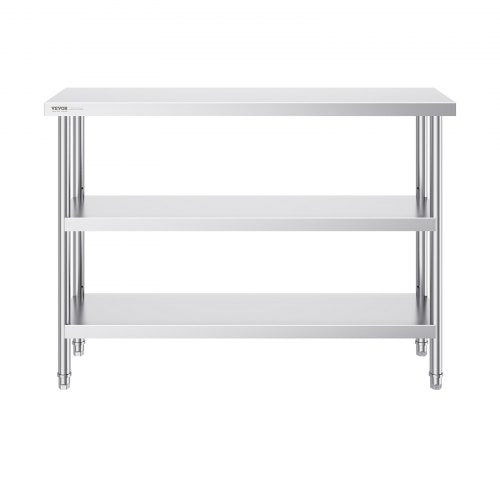 Stainless Steel Food Prep Table 14 x 48 x 34 Inch Commercial Kitchen