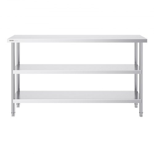 Stainless Steel Food Prep Table 14 x 60 x 34 Inch Commercial Kitchen