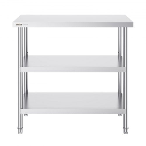 Stainless Steel Food Prep Table 18 x 36 x 34 Inch Commercial Kitchen