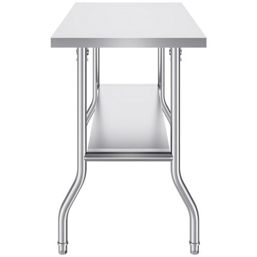 Folding Commercial Prep Table 48 x 24 Inch Commercial Worktable Workstation